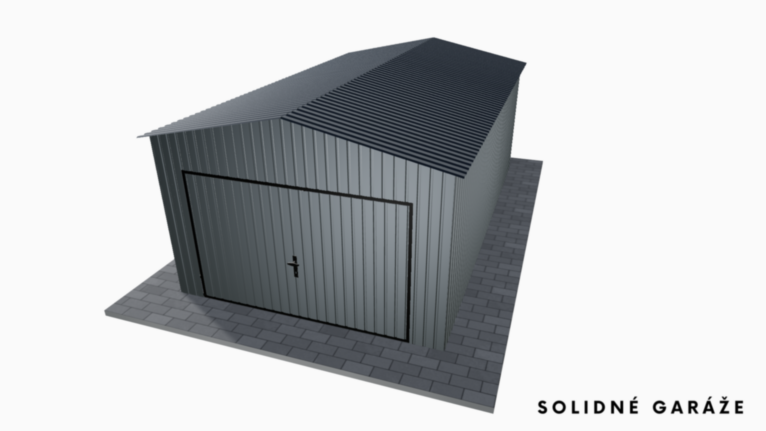 Plechová garáž BTX 3.5x6 m so sedlovou strechou / Výklopná brána