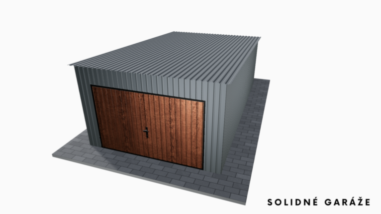 Plechová garáž BTX 3.5x6 m so spádom dozadu / Výklopná brána