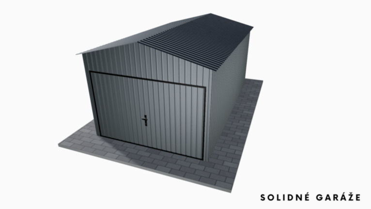 Plechová garáž BTX 3x5 m so sedlovou strechou / Výklopná brána