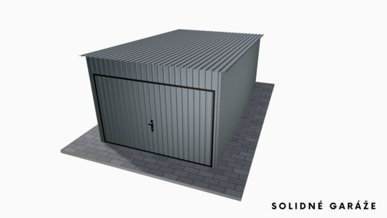 Plechová garáž BTX 3x5 m so spádom dozadu / Výklopná brána