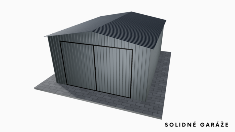 Plechová garáž BTX 4x5 m so sedlovou strechou