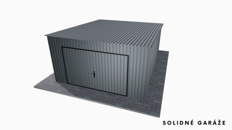 Plechová garáž BTX 4x5 m so spádom dozadu / Výklopná brána