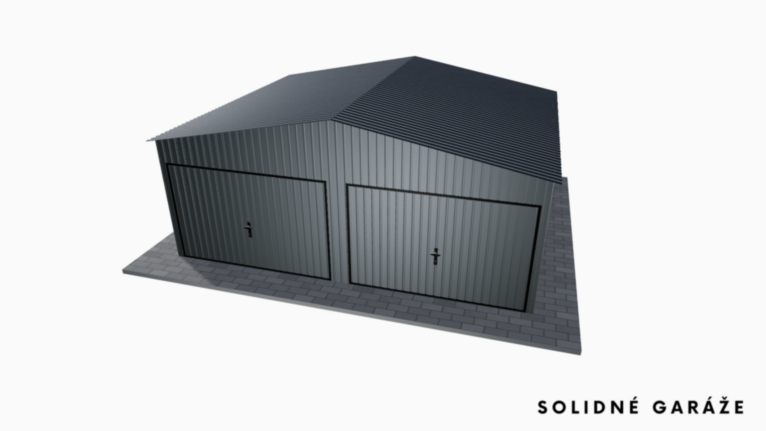 Plechová garáž BTX 6x5 m so sedlovou strechou / Výklopná brána