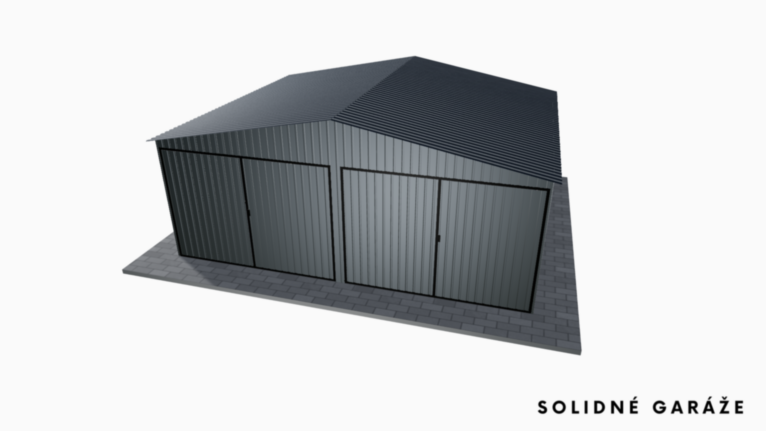 Plechová garáž BTX 6x5 m so sedlovou strechou