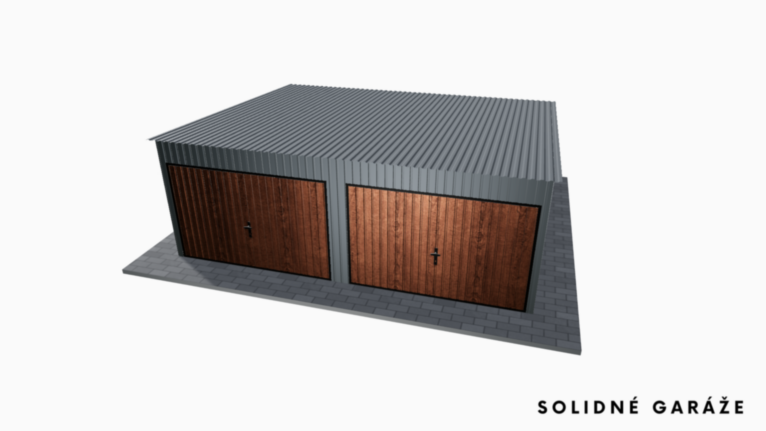Plechová garáž BTX 6x5 m so spádom dozadu / Výklopná brána