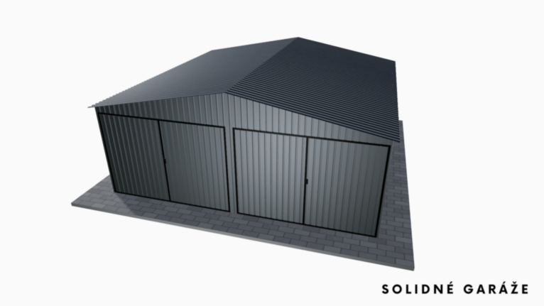 Plechová garáž BTX 6x6 m so sedlovou strechou