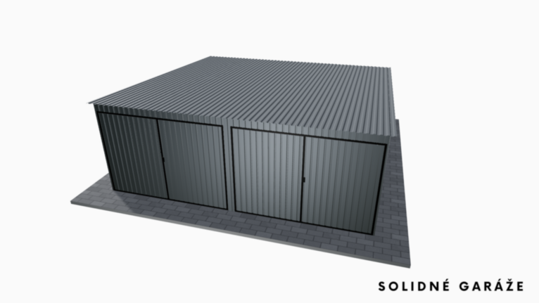 Plechová garáž BTX 6x6 m so spádom dozadu