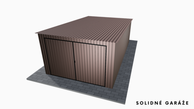 Plechová garáž RAL 3.5x6 m so spádom dozadu