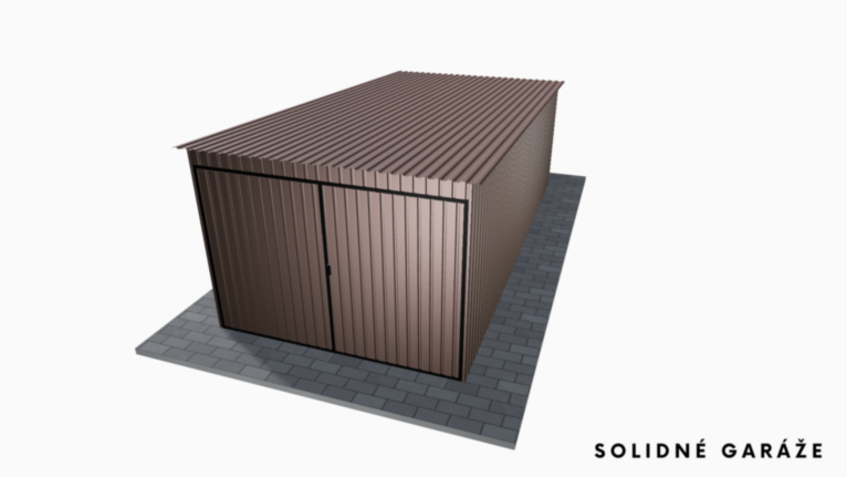 Plechová garáž RAL 3x6 m so spádom dozadu
