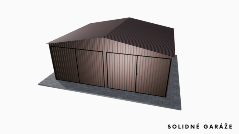 Plechová garáž RAL 6x5 m so sedlovou strechou