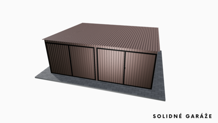 Plechová garáž RAL 6x5 m so spádom dozadu