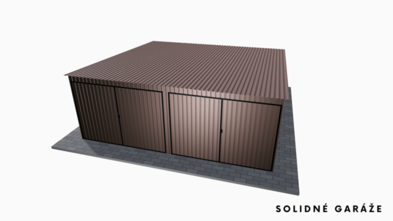 Plechová garáž RAL 6x6 m so spádom dozadu
