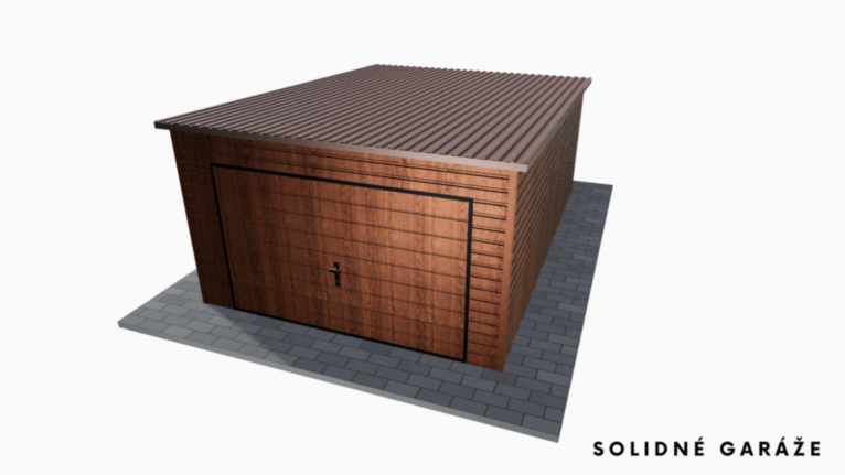 Garáž Premium v imitácii dreva 3.5x6 m – so spádom dozadu