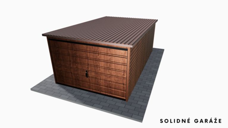 Garáž Premium v imitácii dreva 3x5 m – so spádom dozadu