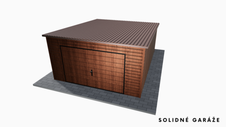 Garáž Premium v imitácii dreva 4x5 m – so spádom dozadu