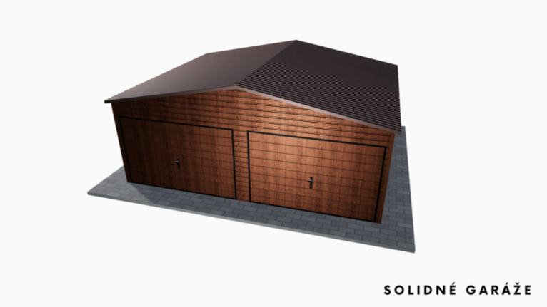 Garáž Premium v imitácii dreva 6x5 m – so sedlovou strechou
