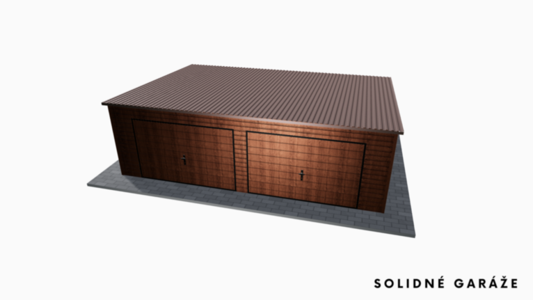Garáž Premium v imitácii dreva 7x5 m – so spádom dozadu