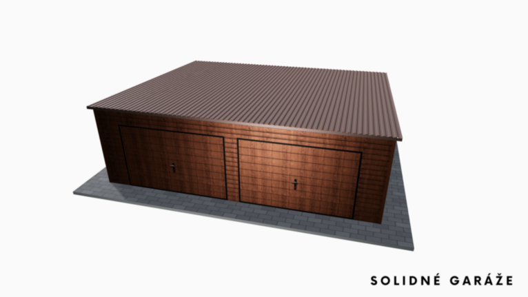 Garáž Premium v imitácii dreva 7x6 m – so spádom dozadu