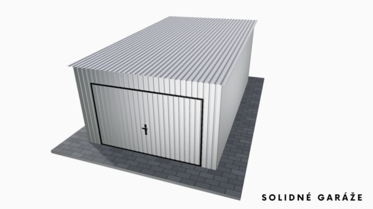 Pozinkovaná garáž 3.5x6 m so spádom dopredu / Výklopná brána