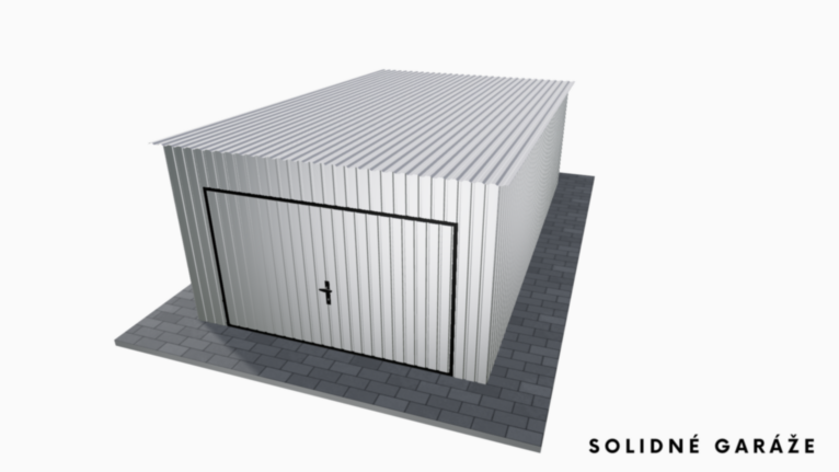 Pozinkovaná garáž 3.5x6 m so spádom dozadu / Výklopná brána