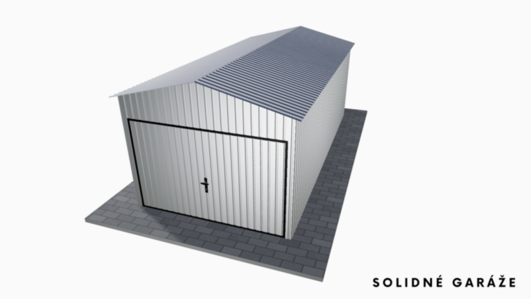 Pozinkovaná garáž 3x6 m sedlovou strechou / Výklopná brána