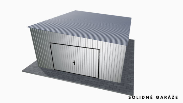 Pozinkovaná garáž 5x6 m so spádom doprava / Výklopná brána
