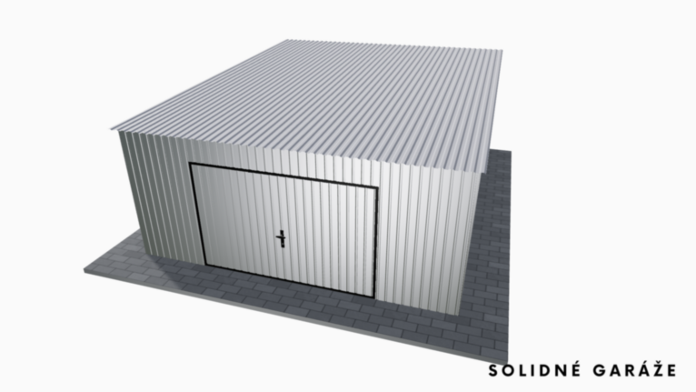 Pozinkovaná garáž 5x6 m so spádom dopredu / Výklopná brána