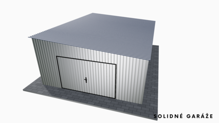 Pozinkovaná garáž 5x7 m so spádom doprava / Výklopná brána