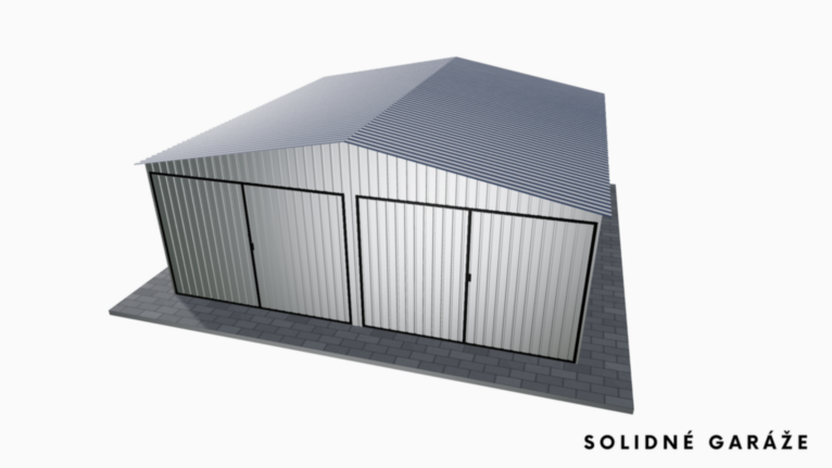 Pozinkovaná garáž 6x6 m sedlovou strechou