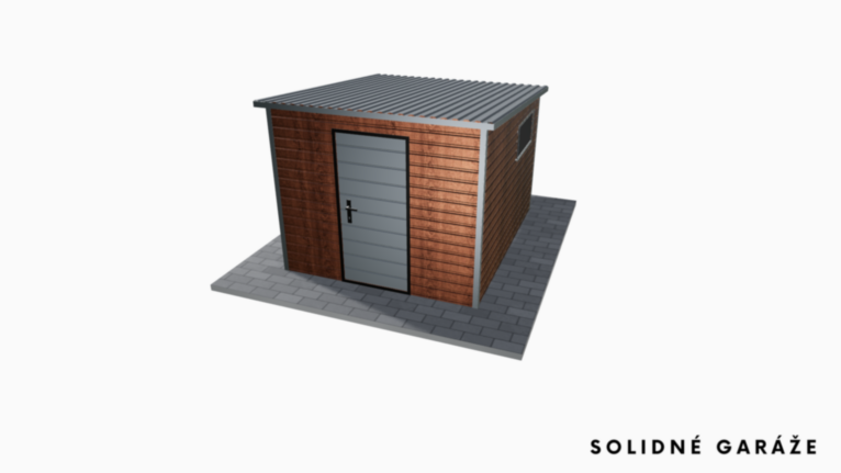 Záhradný domček PREMIUM Imitácia dreva 2.5x3 m so spádom dozadu