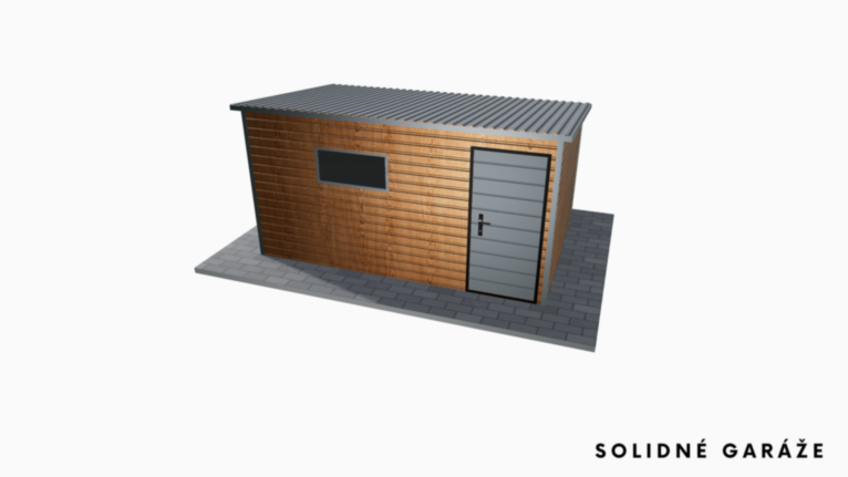 Záhradný domček PREMIUM Imitácia dreva 4x3 m so spádom dozadu
